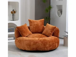 Sillón de marisco de marisco - tela de oranja de oranja - con 3 almohadas - carga máxima de 250 kg - 108x108x52cm^DripeX Hot