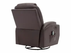 Sillón de masaje de piel sintética - Marrón - SILVANO - golpeteos y vibraciones^Vente-unique Hot