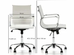 VS Venta-stock Silla De Oficina|Sillón de Oficina Croma reclinable , Piel sintética, Altura Ajustable