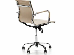VS Venta-stock Silla De Oficina|Sillón de Oficina Croma reclinable Taupe, Piel sintética, Altura Ajustable