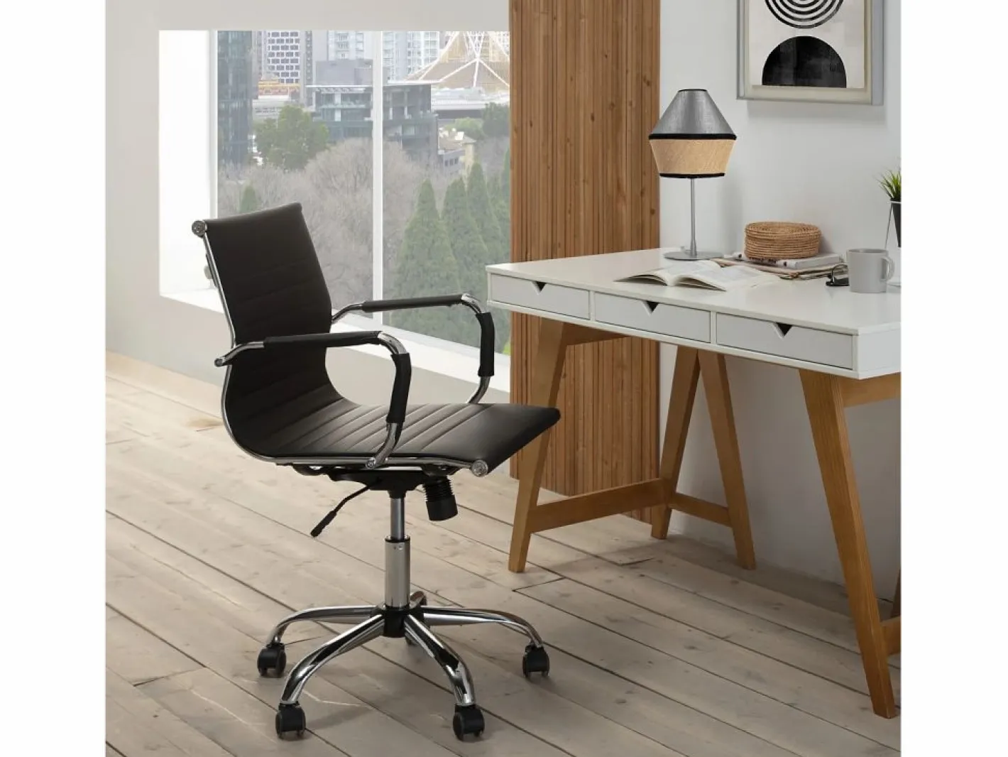 VS Venta-stock Sillón de Oficina Croma reclinable , Piel sintética, Altura Ajustable Negro Online