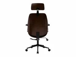 Miliboo Silla De Oficina|Sillón de oficina de dirección de diseño , madera oscura y metal MUSK