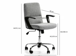 VS Venta-stock Sillón de Oficina elevable Teo tapizado con Tela, Color Gris claro Clearance