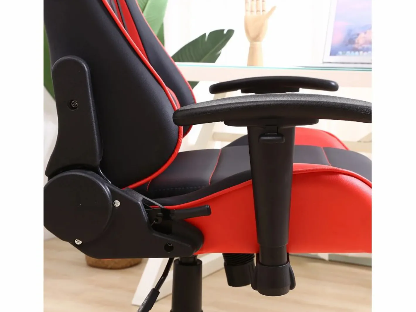 VS Venta-stock Sillón de Oficina Gaming , Piel sintética, inclinación y Altura Regulable Rojo