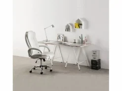 VS Venta-stock Sillón de Oficina Karen elevable y reclinable, Piel sintética, Color Blanco Hot