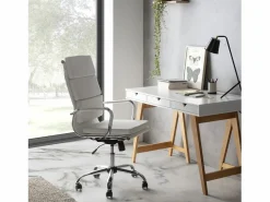 VS Venta-stock Sillón de Oficina Morgan reclinable , Piel sintética, Altura Ajustable Blanco Online