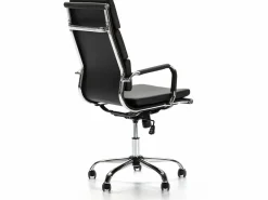 VS Venta-stock Sillón de Oficina Morgan reclinable , Piel sintética, Altura Ajustable Negro Clearance