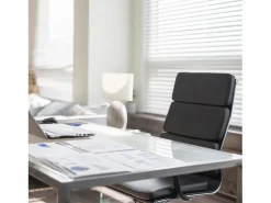 VS Venta-stock Sillón de Oficina Morgan reclinable , Piel sintética, Altura Ajustable Negro Clearance