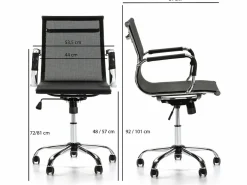 VS Venta-stock Silla De Oficina|Sillón de Oficina Oxford reclinable, Tejido Transpirable, Altura Ajustable