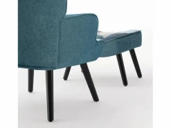 Sillón de orejas, sillón de relajación, sillón, sillón de orejas de patchwork con taburete, sillón de lectura Gris Sale