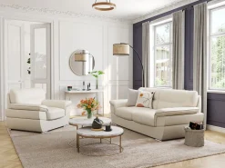 Sillón de piel de becerro en blanco THIBAULT^LINEA SOFA Online