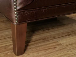 LINEA SOFA Sillón de piel envejecida COLBERT - Color marrón Marru00f3n chocolate Outlet