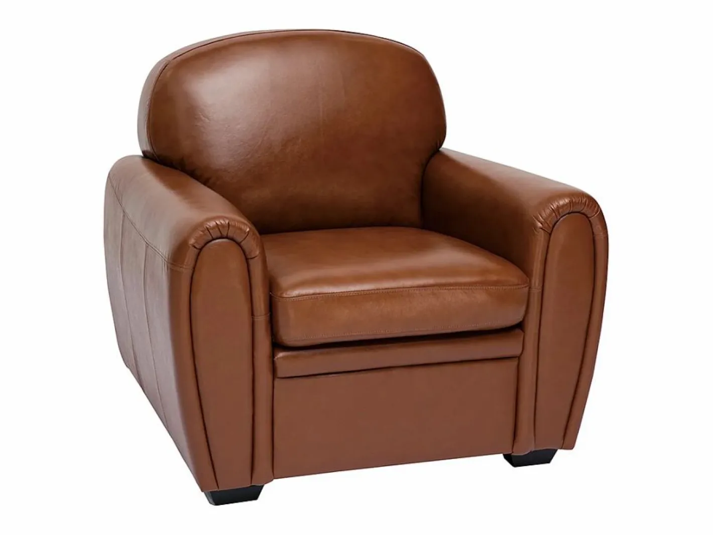 Miliboo Sillón de piel vintage marrón CLUB Marru00f3n Sale