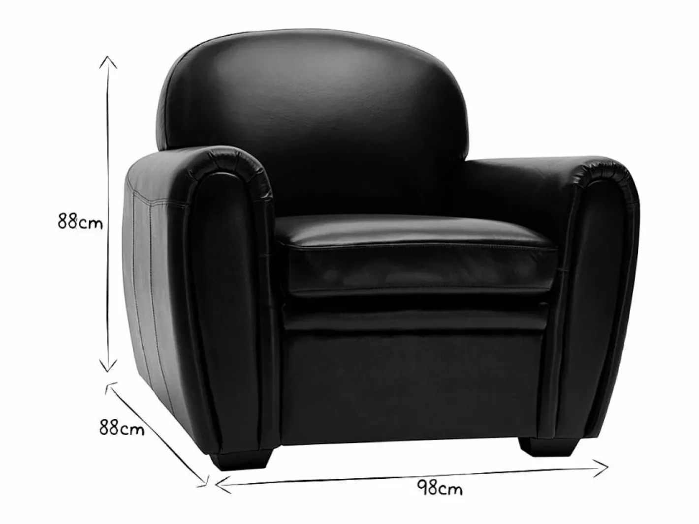 Miliboo Sillón de piel vintage marrón CLUB Marru00f3n Sale
