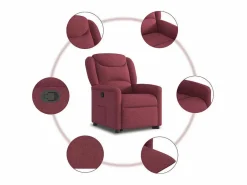 Sillón de relax | Silla | Sillón reclinable elevable tela tinto SHL4659 Rojo Hot