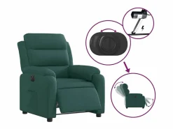 Sillón Relax|Sillón de relax | Silla | Sillón reclinable eléctrico tela verde oscuro SHL4714
