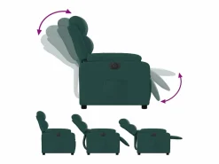 Sillón Relax|Sillón de relax | Silla | Sillón reclinable eléctrico tela verde oscuro SHL4714