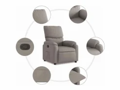 Sillón Relax|Sillón de relax | Silla | Sillón reclinable de tela gris taupe SHL2860