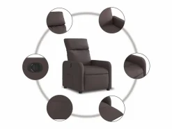 Sillón Relax|Sillón de relax | Silla | Sillón reclinable eléctrico tela marrón oscuro SHL3804
