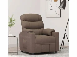 Sillón Relax|Sillón de relax | Silla | Sillón reclinable de tela gris taupe SHL9538