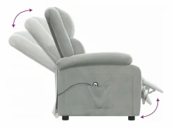 Sillón de relax | Silla | Sillón reclinable eléctrico de terciopelo claro SHL3688 Gris Sale