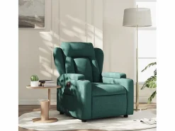 Sillón de relax | Silla | Sillón reclinable de tela verde oscuro SHL9703 Verde pino New
