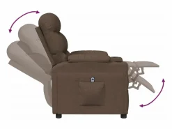 Sillón de relax | Silla | Sillón reclinable eléctrico de tela marrón SHL7623 Marru00f3n Best