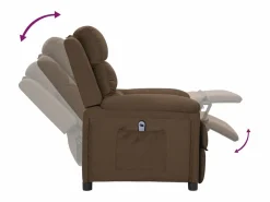 Sillón Relax|Sillón de relax | Silla | Sillón reclinable eléctrico de tela marrón SHL4379
