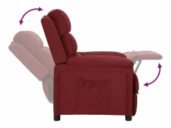 Sillón de relax | Silla | Sillón reclinable de tela tinto SHL6288 Rojo