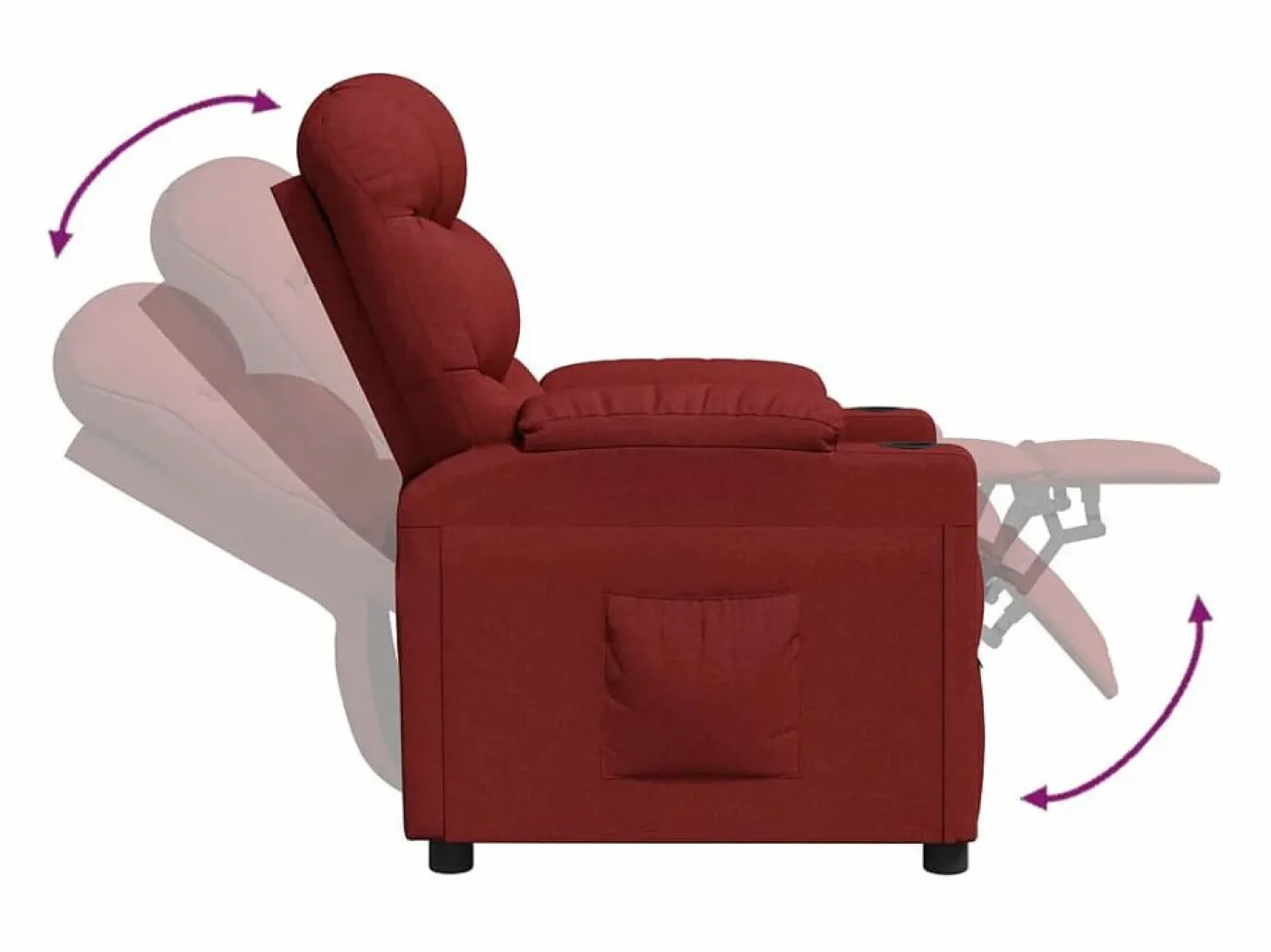 Sillón de relax | Silla | Sillón reclinable de tela tinto SHL8519^ Online