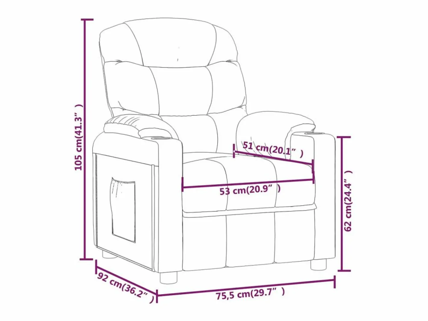 Sillón de relax | Silla | Sillón reclinable de tela tinto SHL8519^ Online