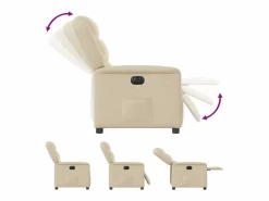 Sillón de relax | Silla | Sillón reclinable eléctrico de tela SHL4065 Crema Discount
