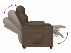 Sillón de relax | Silla | Sillón reclinable de tela marrón SHL8690 Marru00f3n New