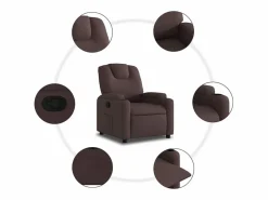 Sillón de relax | Silla | Sillón reclinable de tela marrón oscuro SHL2487^