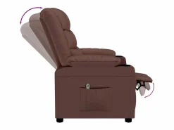 Sillón de relax | Silla | Sillón reclinable eléctrico de cuero sintético marrón SHL7037 Marru00f3n Sale