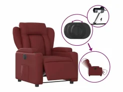Sillón de relax | Silla | Sillón reclinable eléctrico de cuero sintético tinto SHL2159 Rojo Best