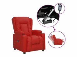 Sillón de relax | Silla | Sillón reclinable eléctrico de cuero sintético tinto SHL6335 Rojo Outlet