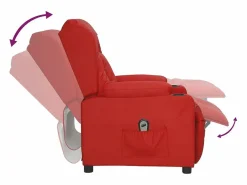 Sillón de relax | Silla | Sillón reclinable eléctrico de cuero sintético tinto SHL6335 Rojo Outlet