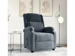 Sillón de relax | Silla | Sillón reclinable de terciopelo gris oscuro SHL8573^
