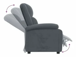 Sillón de relax | Silla | Sillón reclinable de terciopelo gris oscuro SHL8573^