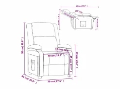 Sillón de relax | Silla | Sillón reclinable de terciopelo gris oscuro SHL8573^