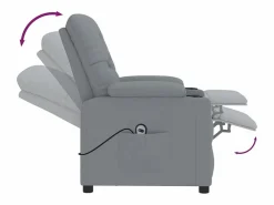 Sillón de relax | Silla | Sillón reclinable eléctrico tela claro SHL7820 Gris Discount
