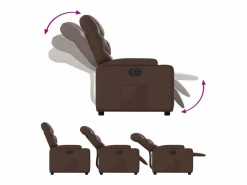 Sillón Relax|Sillón de relax | Silla | Sillón reclinable eléctrico de cuero sintético marrón SHL2013