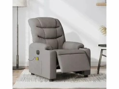 Sillón de relax | Sillón reclinable de masaje eléctrico tela gris taupe SHL4423^ Sale
