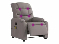 Sillón de relax | Sillón reclinable de masaje eléctrico tela gris taupe SHL4423^ Sale