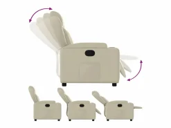 Sillón de relax | Sillón reclinable de cuero sintético SHL7022 Crema Best