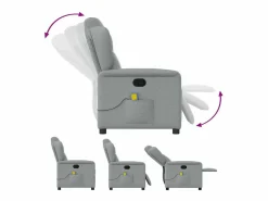 Sillón de relax | Sillón reclinable de masaje de tela claro SHL8240^ Sale