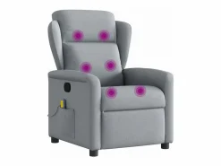 Sillón de relax | Sillón reclinable de masaje de tela claro SHL8240^ Sale