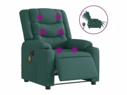 Sillón De Masaje|Sillón de relax | Sillón reclinable de masaje eléctrico tela verde oscuro SHL2840