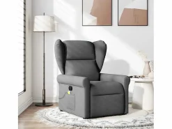 Sillón de relax | Sillón reclinable de masaje de tela gris oscuro SHL9390 Gris antracita